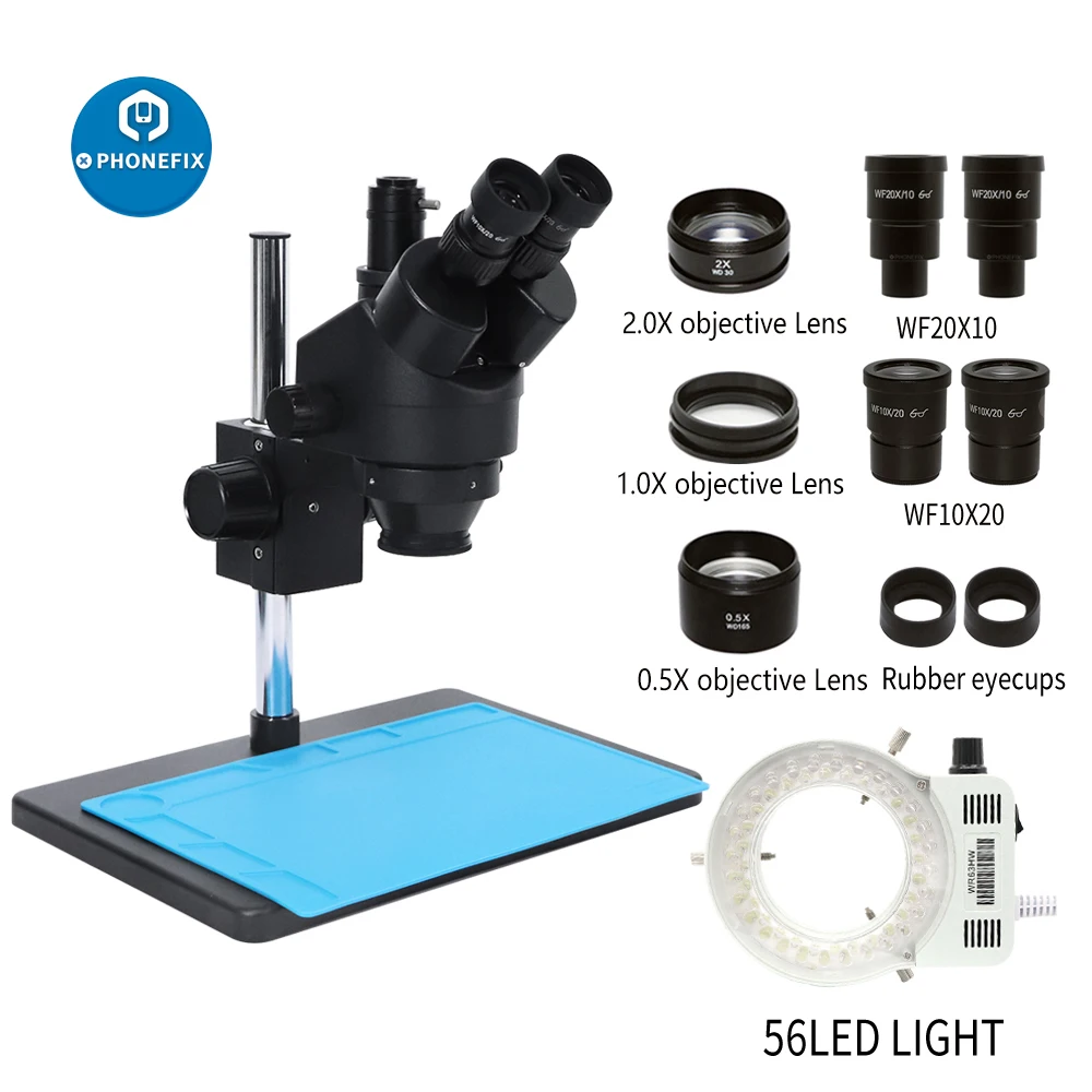 3.5X 45X 90X 180X Simul Focal Trinocular Stereo Zoom Microscope Lab Industrial Inspeciton Microscopio for Phone Repair Soldering