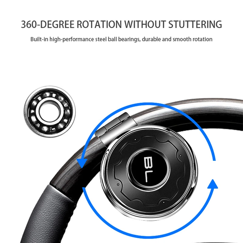 Universal Car Steering Wheel Booster Ball Control Handle Easy To Install Metal Auto Auxiliary Booster Spinner Rotation Anti-Slip