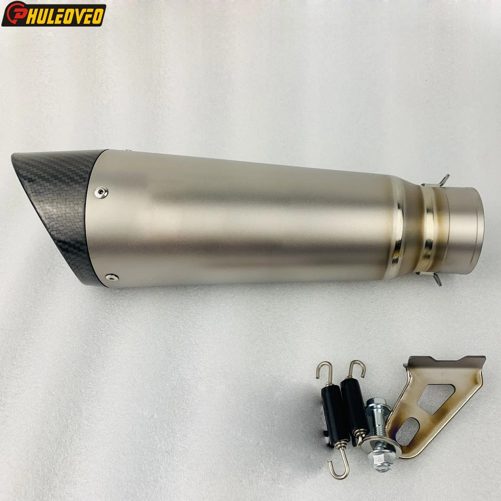 

High Quality Titanium Alloy Customized ID:51mm/61mm/63mm Universal Motorcycle Exhaust Muffler Escape for Z900 GSXR1000 R6 MT07