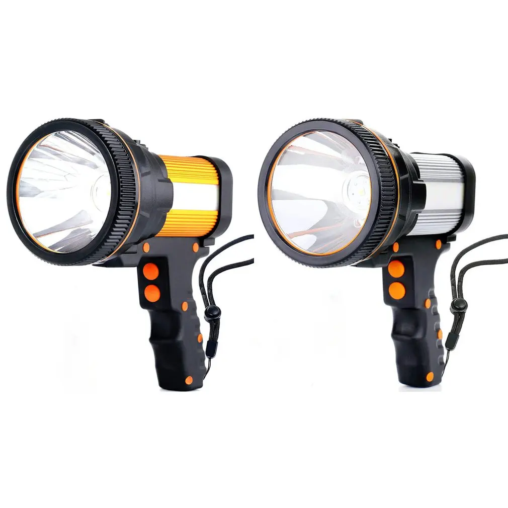 Handheld Searchlight 5 Light Modes LED Rechargeable Super Bright With Ergonomic Handle And Side Light Searchlight Flashlight