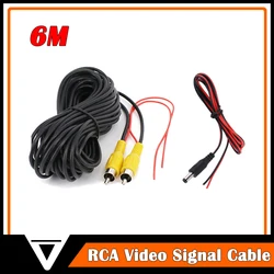 6 Meters RCA Video Signal Cable + Power cable Car Reverse Rear View Parking Camera Video Cable with Detection Wire For All Car