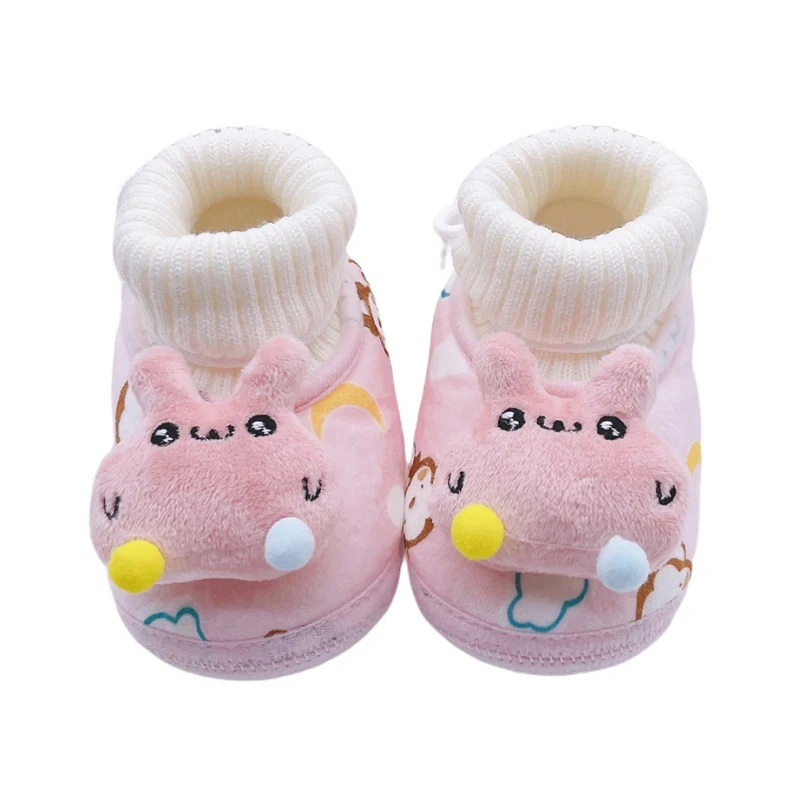 Jlong Baby Boys Girls Cozy Booties Winter Crib Toddler Non-Slip Soft Sole Shoes Infant Newborn Bedroom House Slippers 0-18M