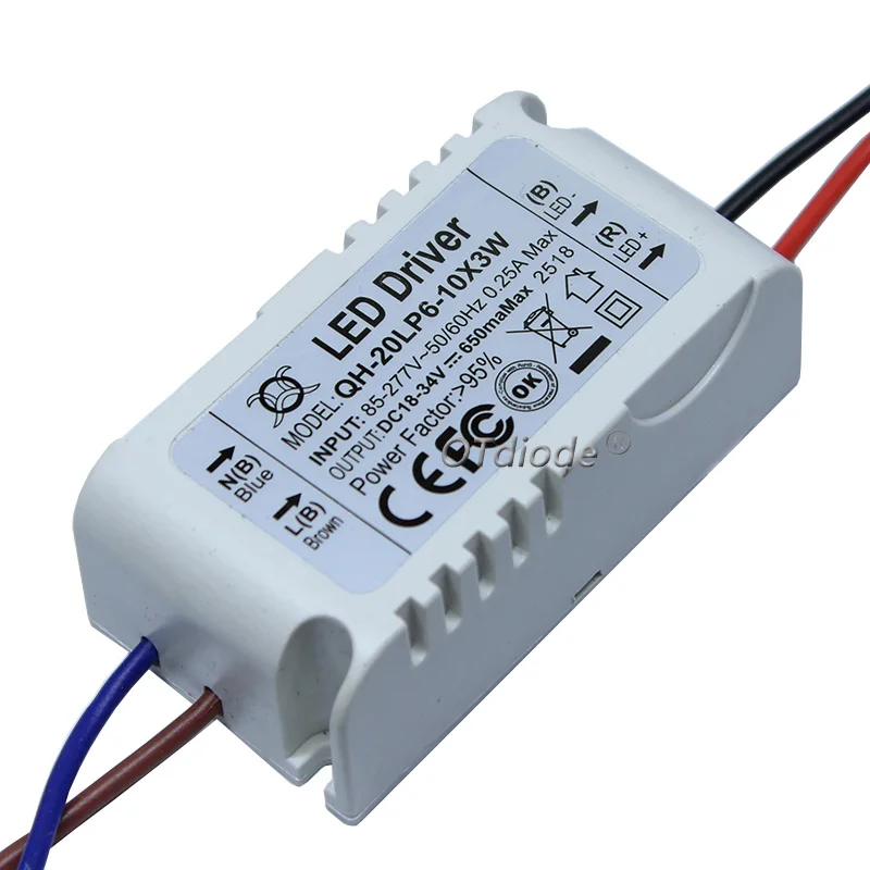 High PF Constant Current LED Driver 600mA 3W 10W 20W 30W 40W 50W 60W1-2x3w 6-10x3w 10-18x3w 18-30x3W Lamp Lighting Transformers