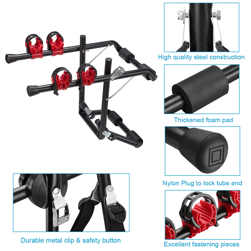 2-Bike Trunk Mount Racks Cycling Bicycle Stand Quick Installation Rack Storage Carrier Car Racks