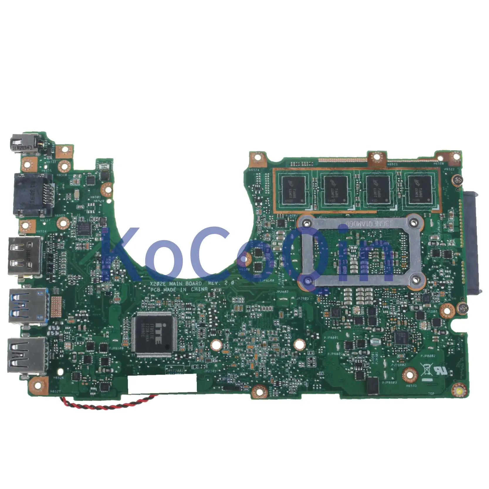 KoCoQin Laptop motherboard For ASUS X202E X201E S200E Q200E Mainboard REV.2.0 CELERON 847 2G RAM