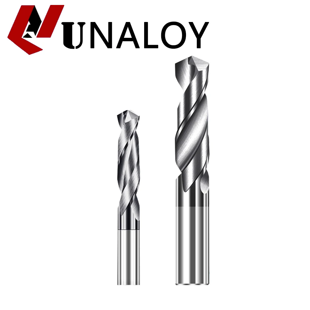 UNALOY trapano in lega di metallo duro acciaio al tungsteno Super duro HRC50 punta elicoidale punta dritta trapano solido per tornio CNC