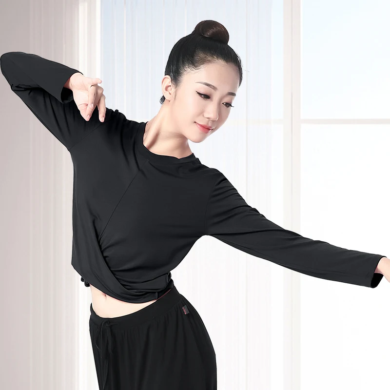 D0805 Girls Dancing Dress Blouses Summer Short-sleeved Modal Modern Dance Tops Body Charm Form Leotards Dancing Practice Wear