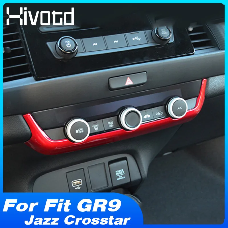 Air Conditioning Control Knob Strip Cover Trim Sticker Interior Decor Parts Car Accessories For Honda Fit GR9 Jazz Crosstar 2021