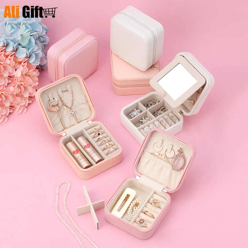 

Portable Jewelry Box European Princess Travel Korea Jewelry Bag Earrings Ring Small Storage Box for Women Dressing Case