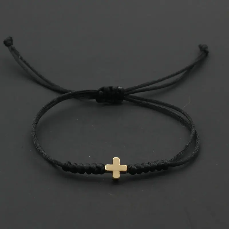 Men Bracelet Lucky Christian Cross Braided Adjustable Rope Chain Bracelets & Bangles for Men Women Couple Friendship Jewelry