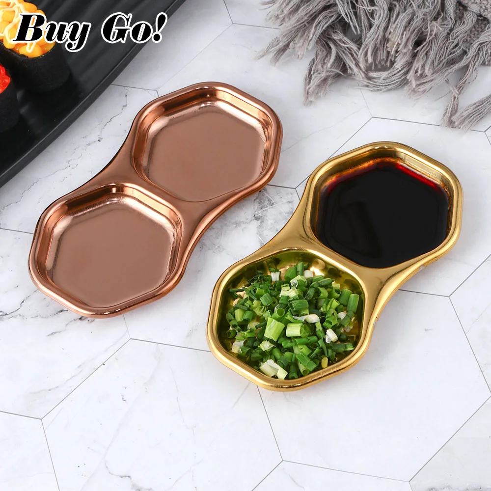 1PC Stainless Steel Japanese Kitchen Seasoning Small Sauce Dish Bowl Separate Sushi Vinegar Soy Plates Tableware Food Snack Tray