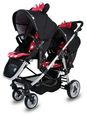 Twin Baby Strollers Can Be Folded Before After The Double Trolley Reversing Baby Supplies BB Stroller Can Sit Can Lying