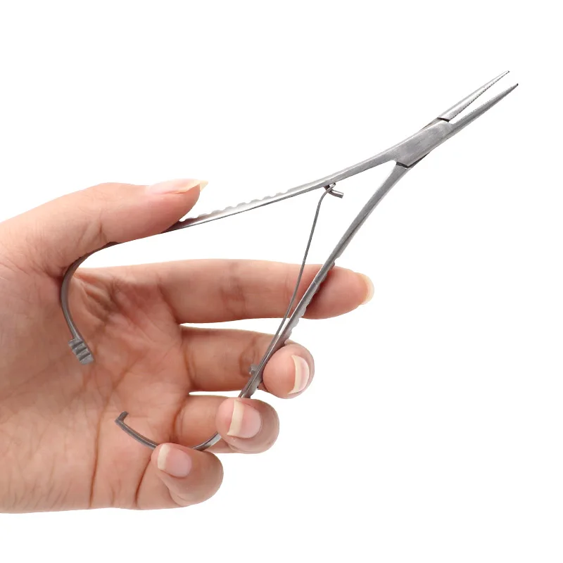 

1pc Dental Needle Holder Forceps Suture Orthodontic Mathieu Standard 14cm Extra Fine Beak Plier Dental Lab Surgical Instruments