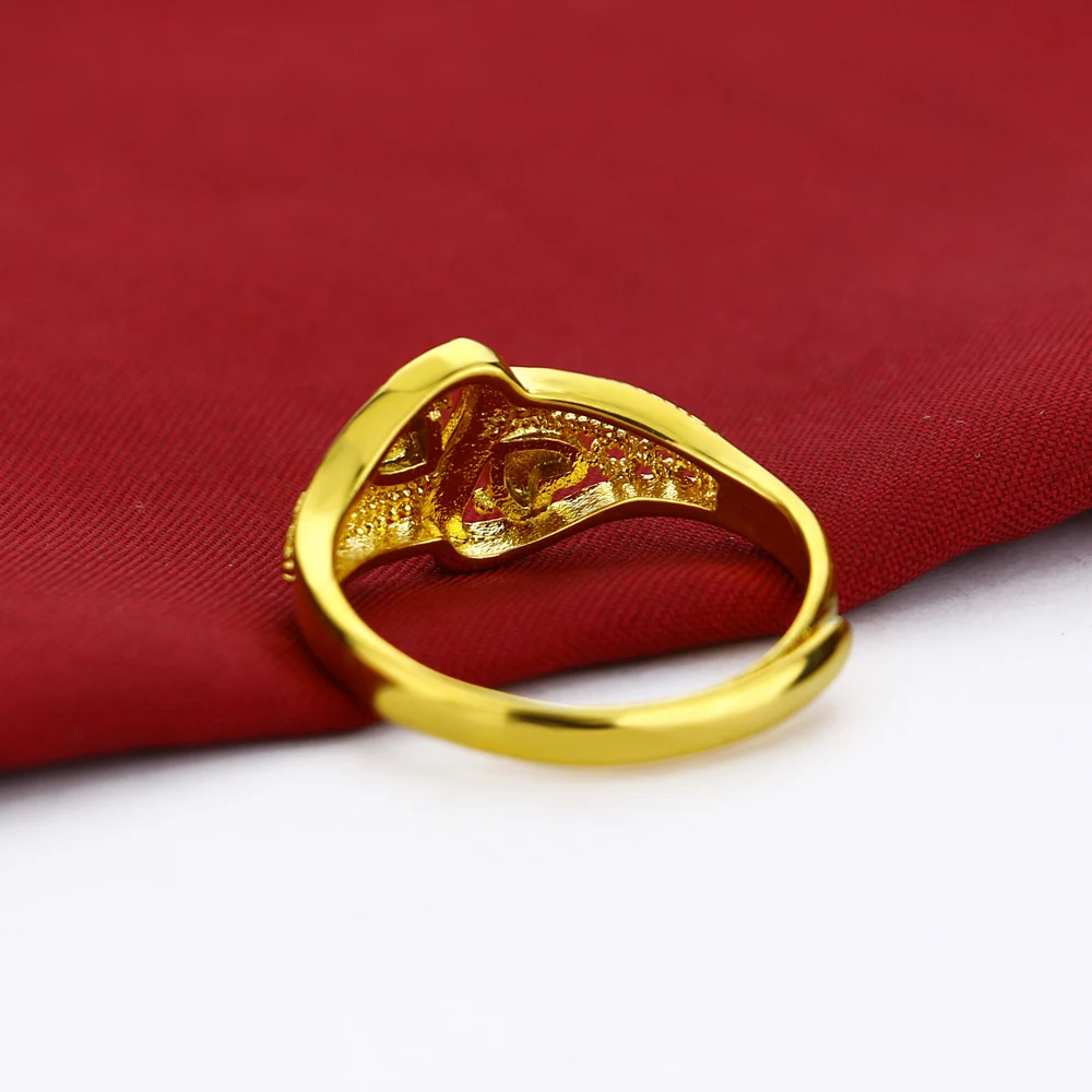 Elegant Female Gold Ring Pattern Carving Heart Design 100% 925 Sterling Silver Popular Ring Jewelry Wedding Gift Bijoux image 5
