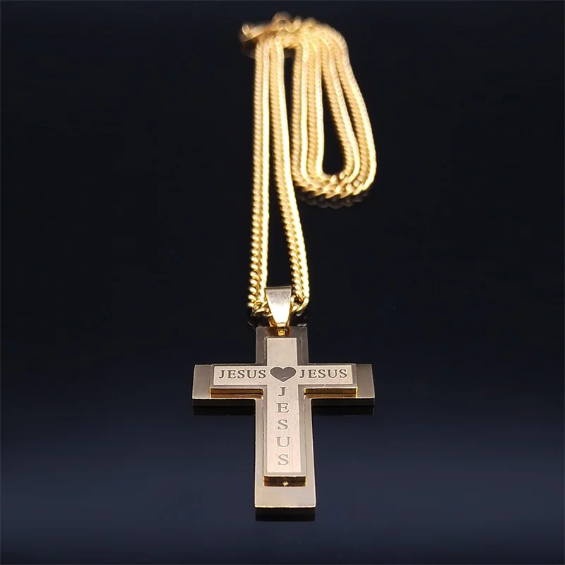 2024 Fashion Stainless Steel Double Necklace Pendants Women/Men Gold Color Long Chain Necklaces Jewelry collier homme N2306S05