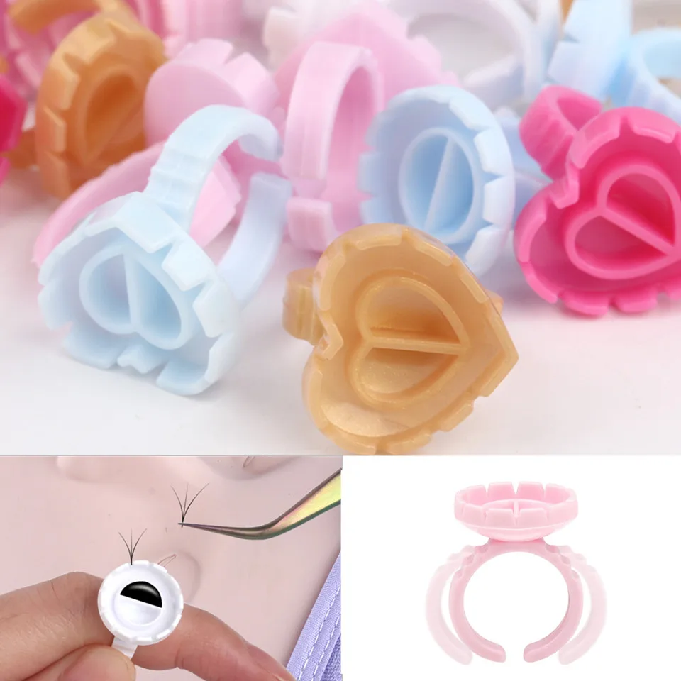 NEWCOME 50/100 Stuks Wegwerp Caps Microblading Roze Ring Tattoo Inkt Cup Voor Tattoo Naald Levert Accessorie Make-Up Tattoo tool