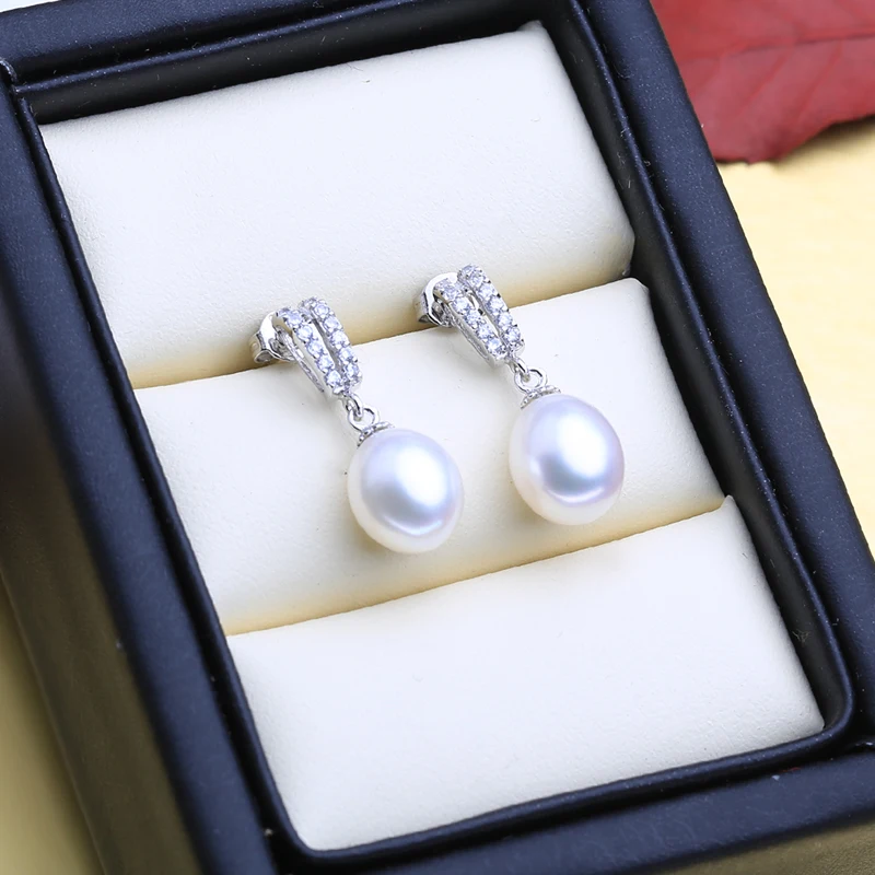 FENASY Natural Freshwater Pearl Pendant Necklaces Drop Earrings 925 Sterling Silver Rings Wedding Jewelry Sets Gifts For Women