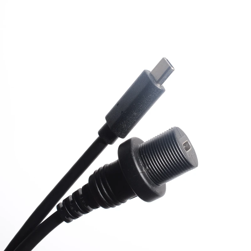 Cable de extensión de montaje USB tipo C 3,1 chapado en oro de 30cm para salpicadero de coche, barco, motocicleta, camión (USB-C 3,1 10gbps)