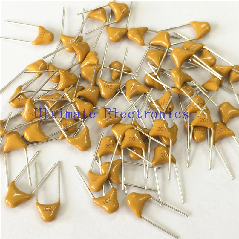 

1000pcs/lot Multilayer ceramic capacitor 201 50V 200pF 201J P=5.08mm