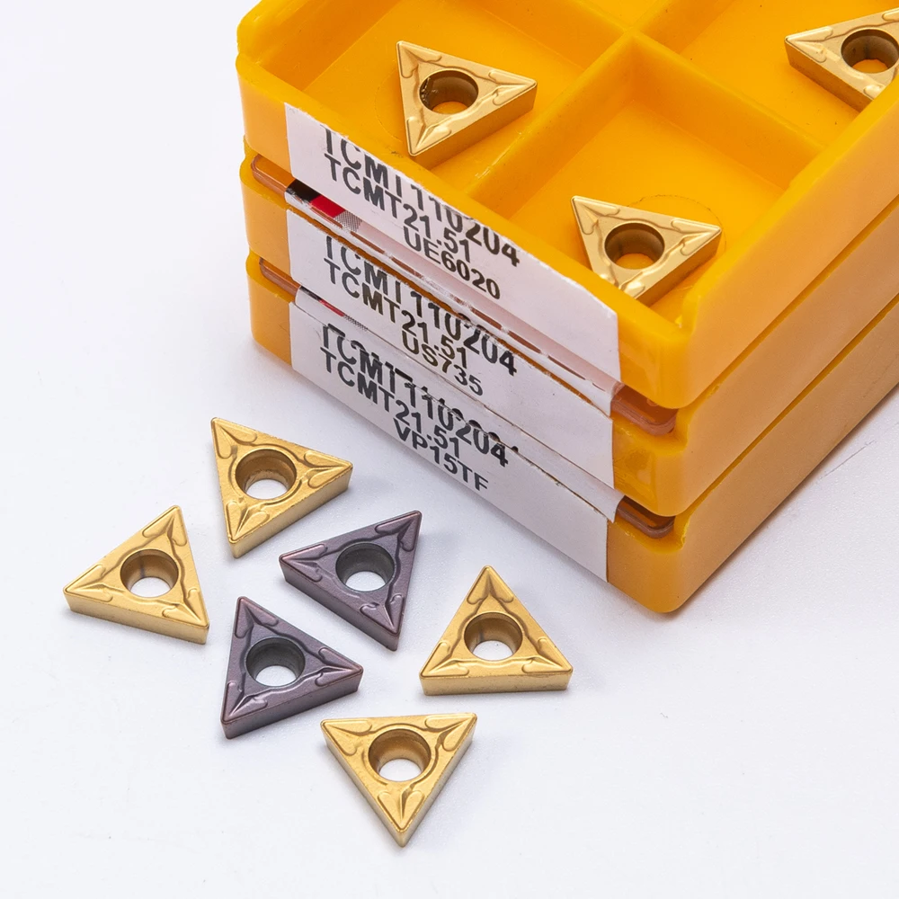كربيد إدراج TCMT110204 VP15TF UE6020 US735 أداة تحول المعادن الخارجية أدوات مخرطة أداة TCMT 110204 سبائك الصلب