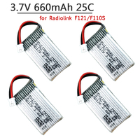 4pcs/lot LiPo Battery 3.7V 660mAh 25C Li-Po Rechargeable Battery PH2.0 Connector/ JST Plug for Radiolink F121/F110S Drone Parts