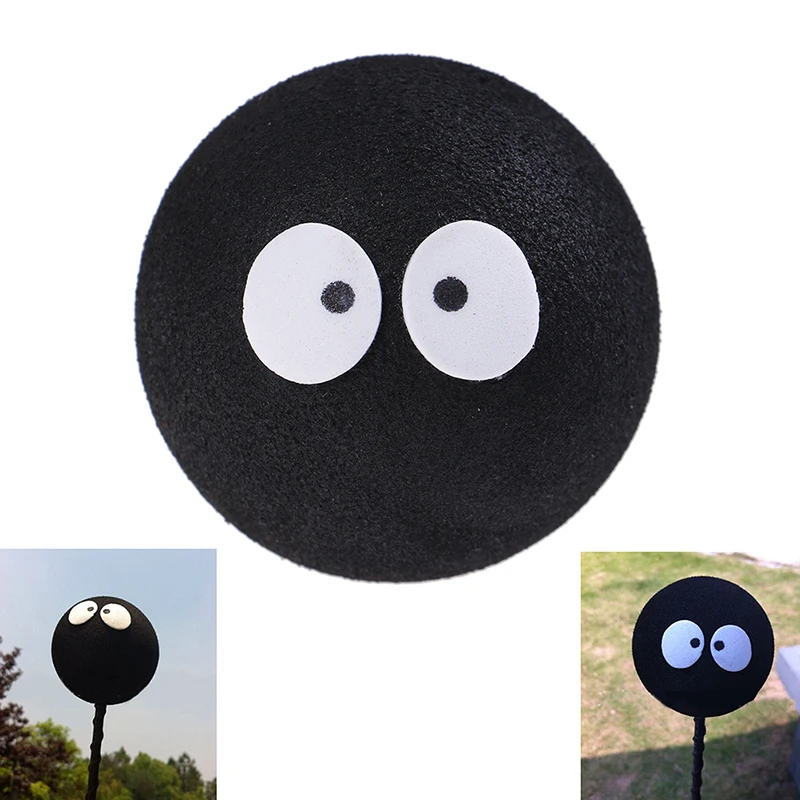 1x Black Face Coal Briquettes Ball Car Antenna Pen Topper Aerial Ball Decor Toy