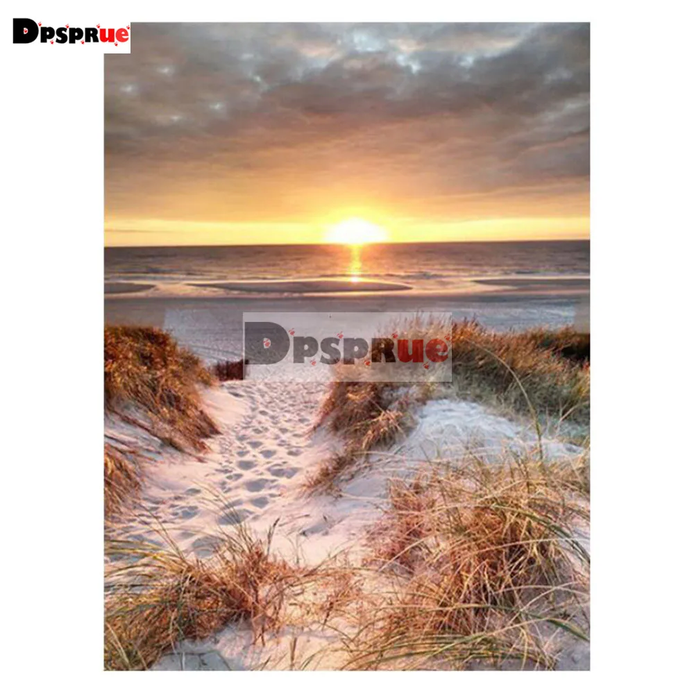 5D DIY Diamond Painting Full Square/Round Landscape Beach Sea Cross stitch Kit Mosaic Rhinestones Diamond Embroidery D18