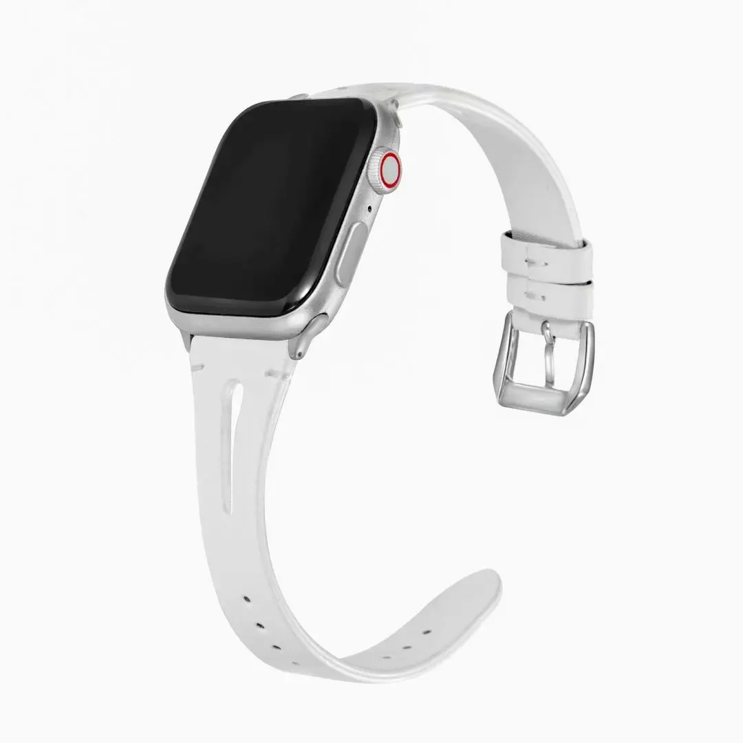 สายหนังแท้บางสําหรับ Apple Watch Ultra 49mm Series 10 9 8 7 45 มม.41 มม.6 5 4 3 2 1 SE