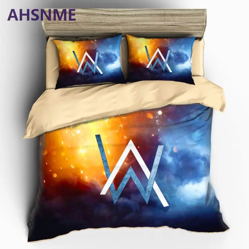 

AHSNME Europe and America pop singer Alan Walker theme Bedding set AW Quilt Cover Set