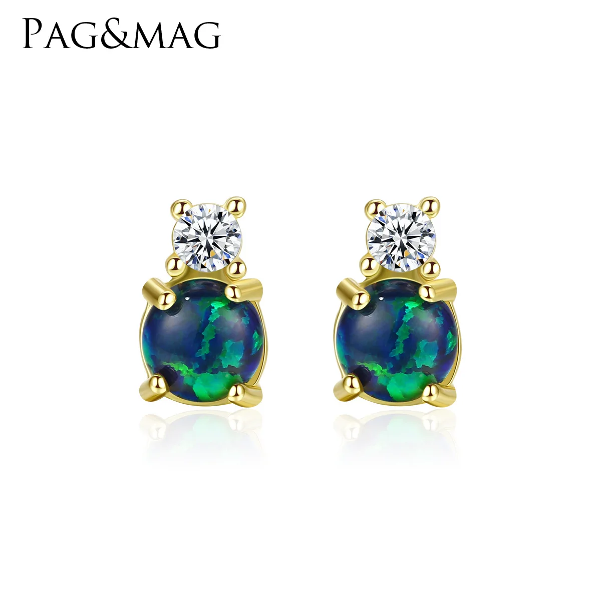 

PAG & MAG new fashion earrings S925 Korean version with 3A zircon jewelry