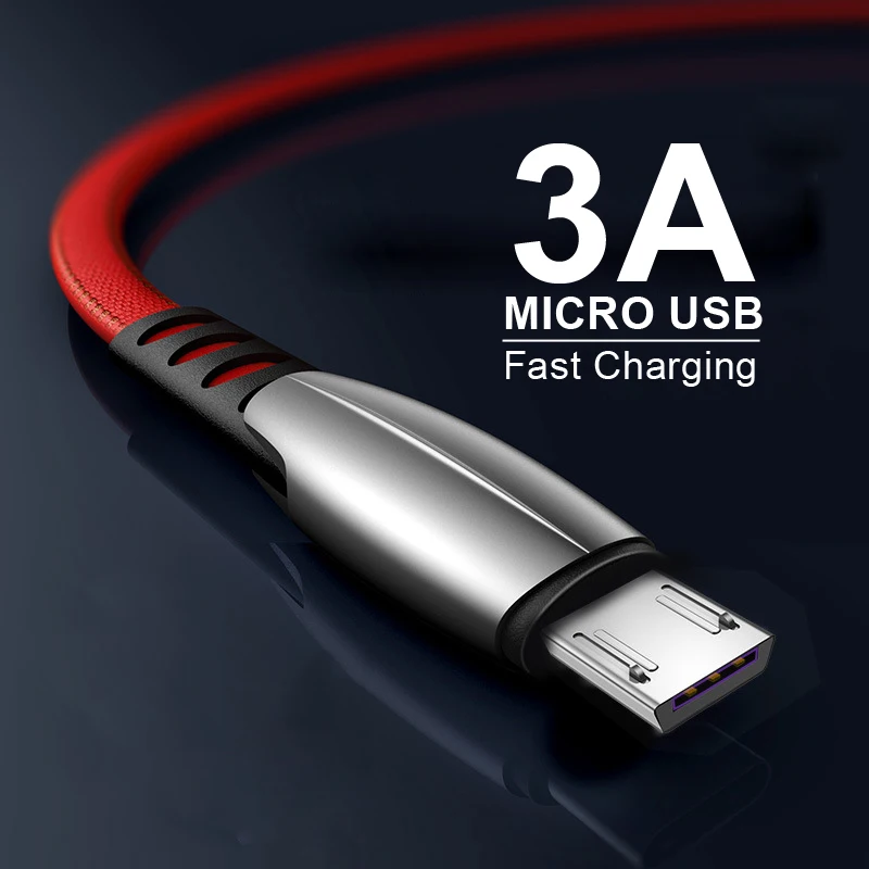 Micro USB Cable Fast Charging 3A Cord For Samsung S7 S6 Xiaomi Redmi Note 5 Pro Honor 7S 8S 10 LITE Android Phone Cable Charger