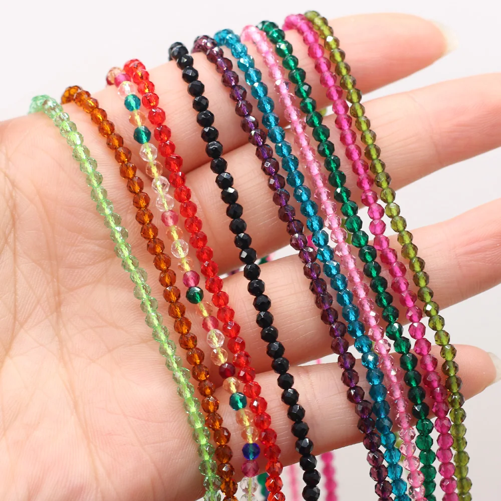 Faceted Stone Beads Mixed Color Spinels Stone Beads for Jewelry Making DIY Bracelet Necklace Accessories Women Gift Size 3mm