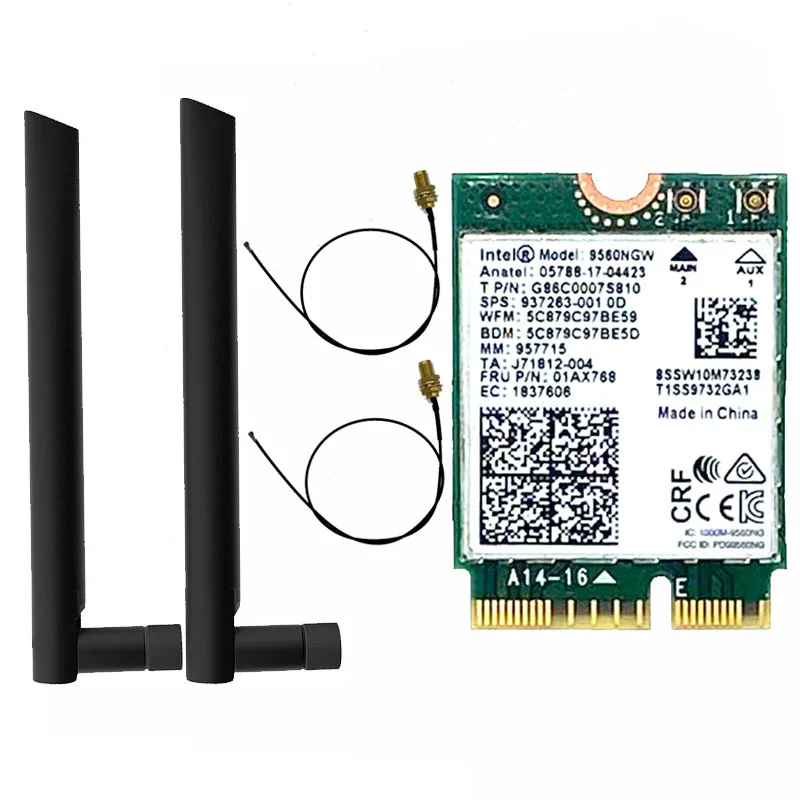 Tarjeta Wi-Fi inalámbrica Intel 9560, banda dual, 2,4g/5GHz, bluetooth 5,0, 802.11ac, m.2, cnvi, Intel 9560ngw