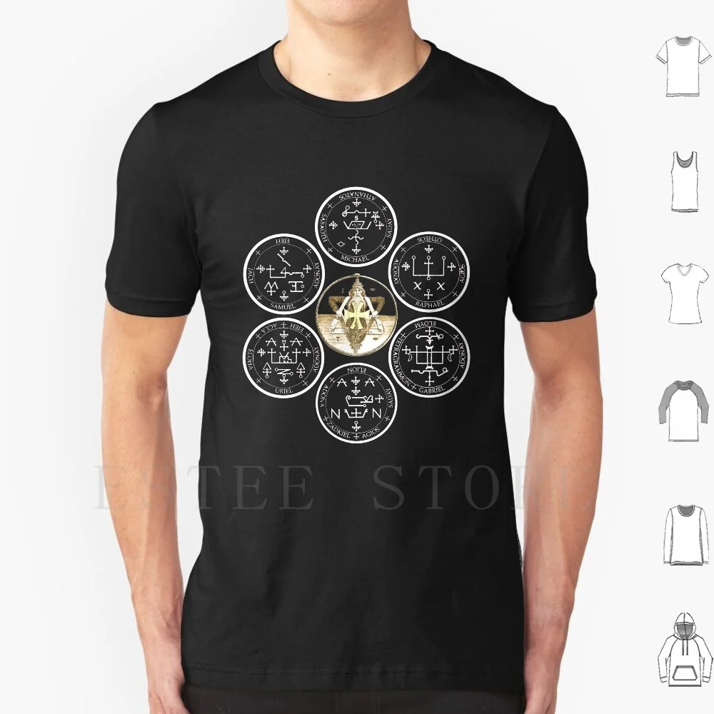 The Seven Archangel Sigils-Solomon's Seals Archangel Seals Sigils T Shirt Cotton Men DIY Print Seven Seals Seventh Seal