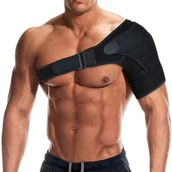 Right/Left Shoulder Support Brace with Pressure Pad Adjustable Shoulder Strap Protector Wrap for Tendonitis Dislocation AC Joint