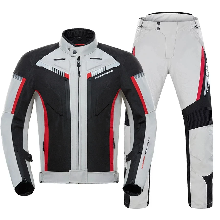 HEROBIKER Waterproof Motorcycle Jacket Man Racing jacket Wearable Motorcycle Pants Moto Jacket  With EVA Protection