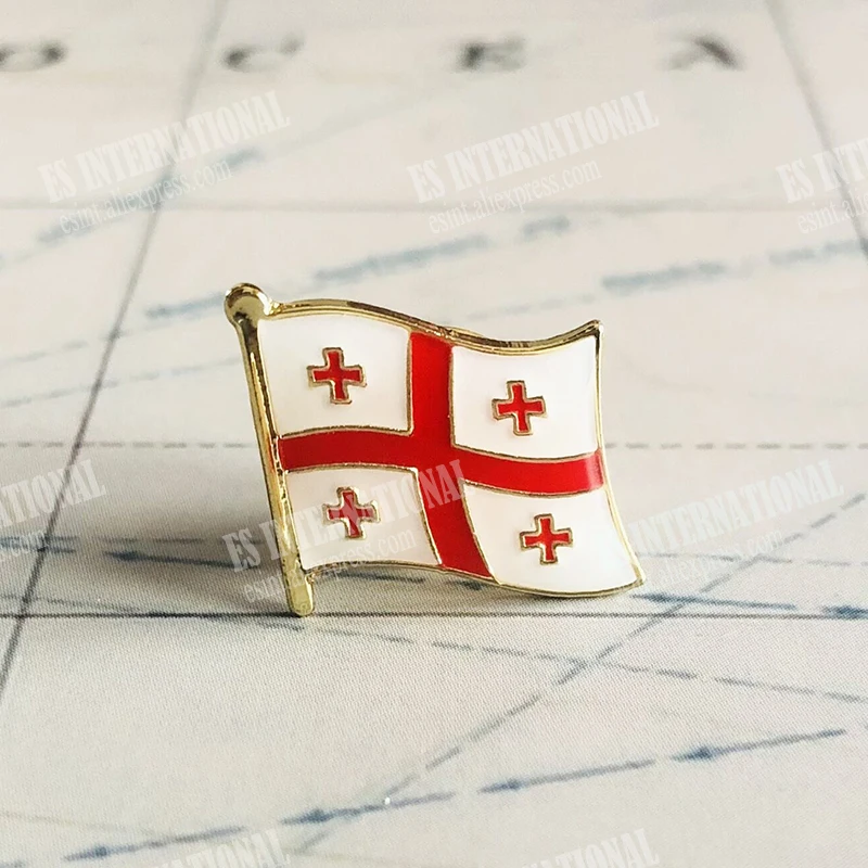 GEORGIA  National Flag Embroidery Patches Badge Shield And Square Shape Pin One Set On The Cloth Armband   Backpack  Decoration