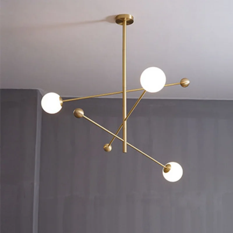 

European globe chandelier LED glass ball lamp post modern sputnik light golden lamp foyer kitchen dinning minimalist chandelier