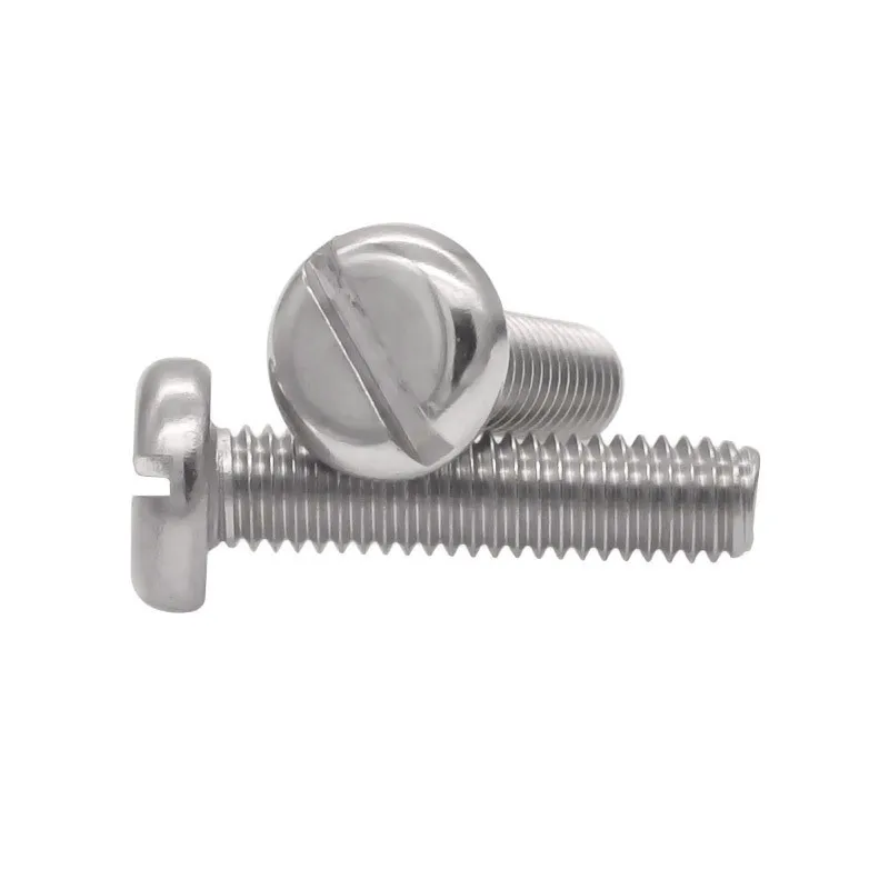 5-50pcs M1.6 M2 M2.5 M3 M4 M5 M6 M8 304 stainless steel GB67 Metric Threaded Slotted Pan Head Round Head Machine Screw Bolt