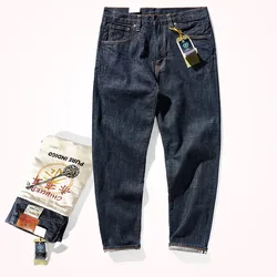 2021 Autumn New Primary Color Denim Original Cattle Jeans Men's Trendy Retro Pure Cotton Washed Old Heavyweight Straight Pants