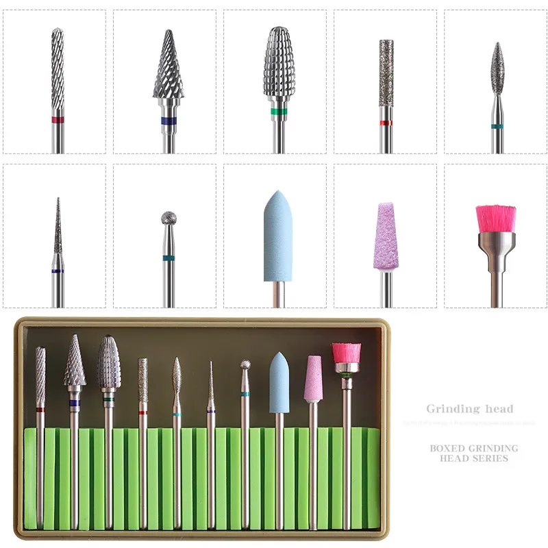 

2020 new arrival Sander Nail Tool Alloy Tungsten Steel Ceramic Nail Polishing Head Set Polishing Tool