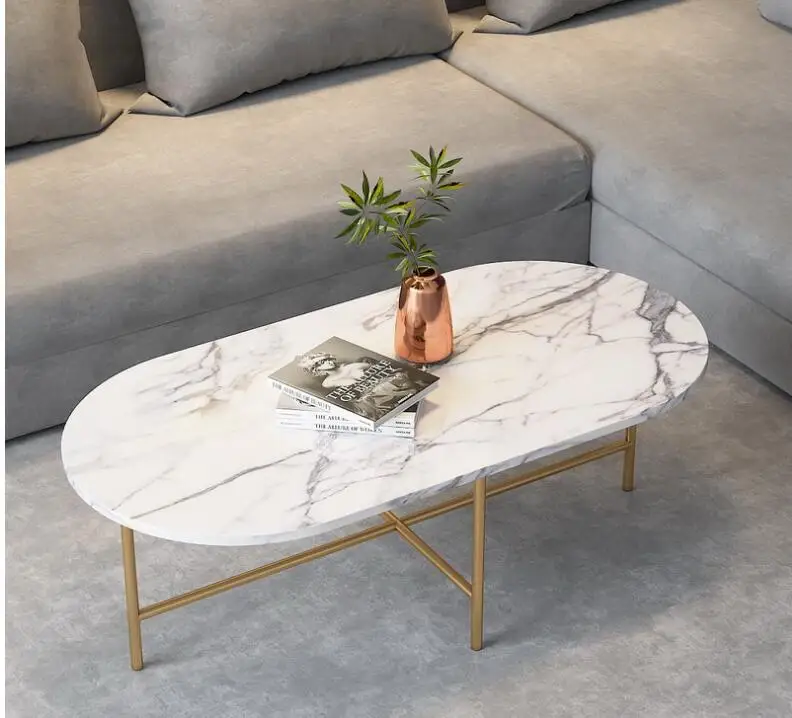 Mesa de centro de mármol simple y moderna para apartamento pequeño, mesa de té para sala de estar, juego de mesa de café de lujo, muebles redondos