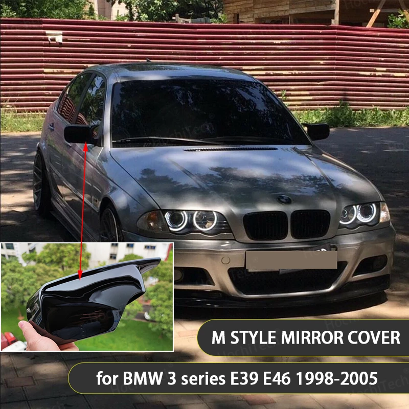 2021 M4 Style Rearview Mirror Covers Side Mirror Caps For BMW E46 E39 Sedan Touring 1998 1999 2000-2005 51168238375 51168238376