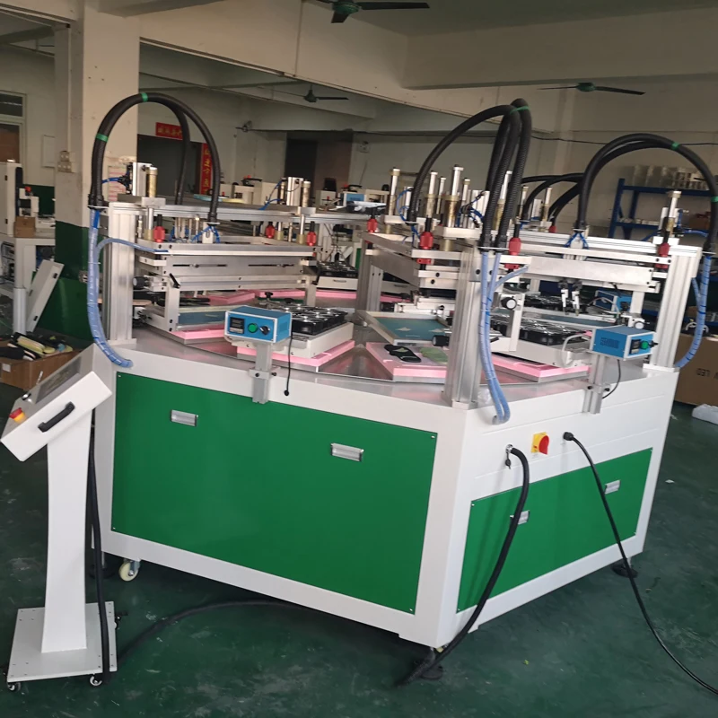 automatic 4 color 10 stations silkscreen press machine for slippers rotary stencial printing machine