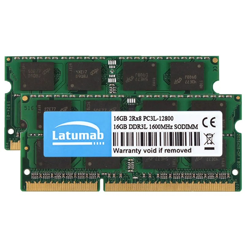 Imagem -02 - Latumab-memória Ram do Portátil Ddr3 Ddr3l 16gb 32gb 1600 1866mhz Pc3l12800 14900 Sodimm 1.5 1.35v Módulo do Caderno