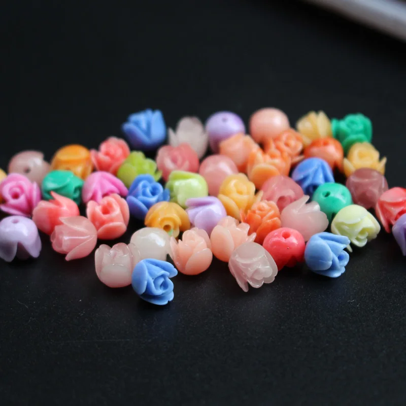 20 teile/los 7mm Künstliche Korallen Tulpen Blume Perlen Rot Farbe Cabochon Mode Perlen für Schmuck machen DIY zubehör – Detail 19
