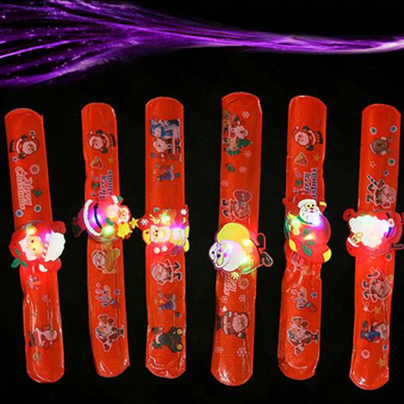 Led Christmas Bangle Watch Boys Girls Flash Wrist Band Light Glow Bracelets for Santa Claus Christmas Glowing Party Supplies