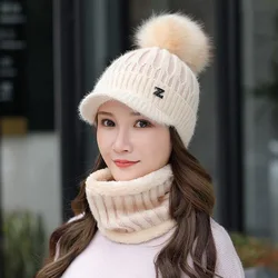 Winter knitted Beanies Hats Female knit Letter Z Bonnet Beanie Caps Outdoor Riding Ski Sets Women Thick Warm Beanie Skullies Hat