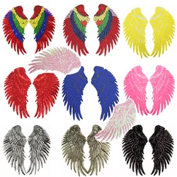 New wing Embroidery lace applique paillette fabric sweater clothes patch sequined stickers t-shirt diy patches decoration 1 pair