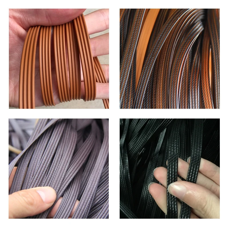 500G 60M Coffee Gradient Four lines Flat Synthetic Rattan Weaving Material Plastic Rattan For Knit And Repair Chair Table Etc